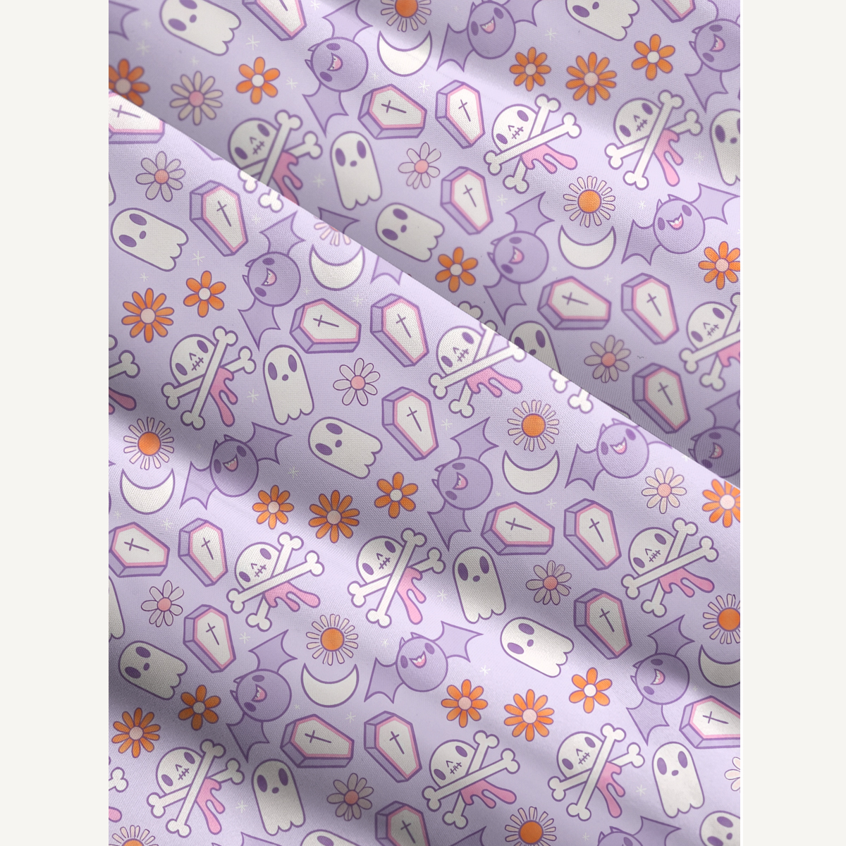 Lavender Ghost Garden Halloween Boho Strap Maxi Dress With Pockets