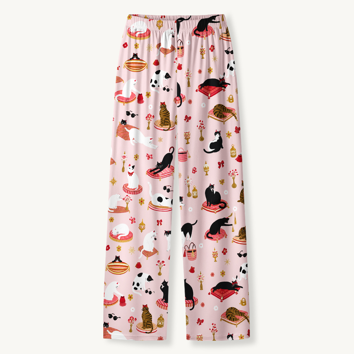 Whimsical Cat Lounge Long Sleeves Pajama Sets