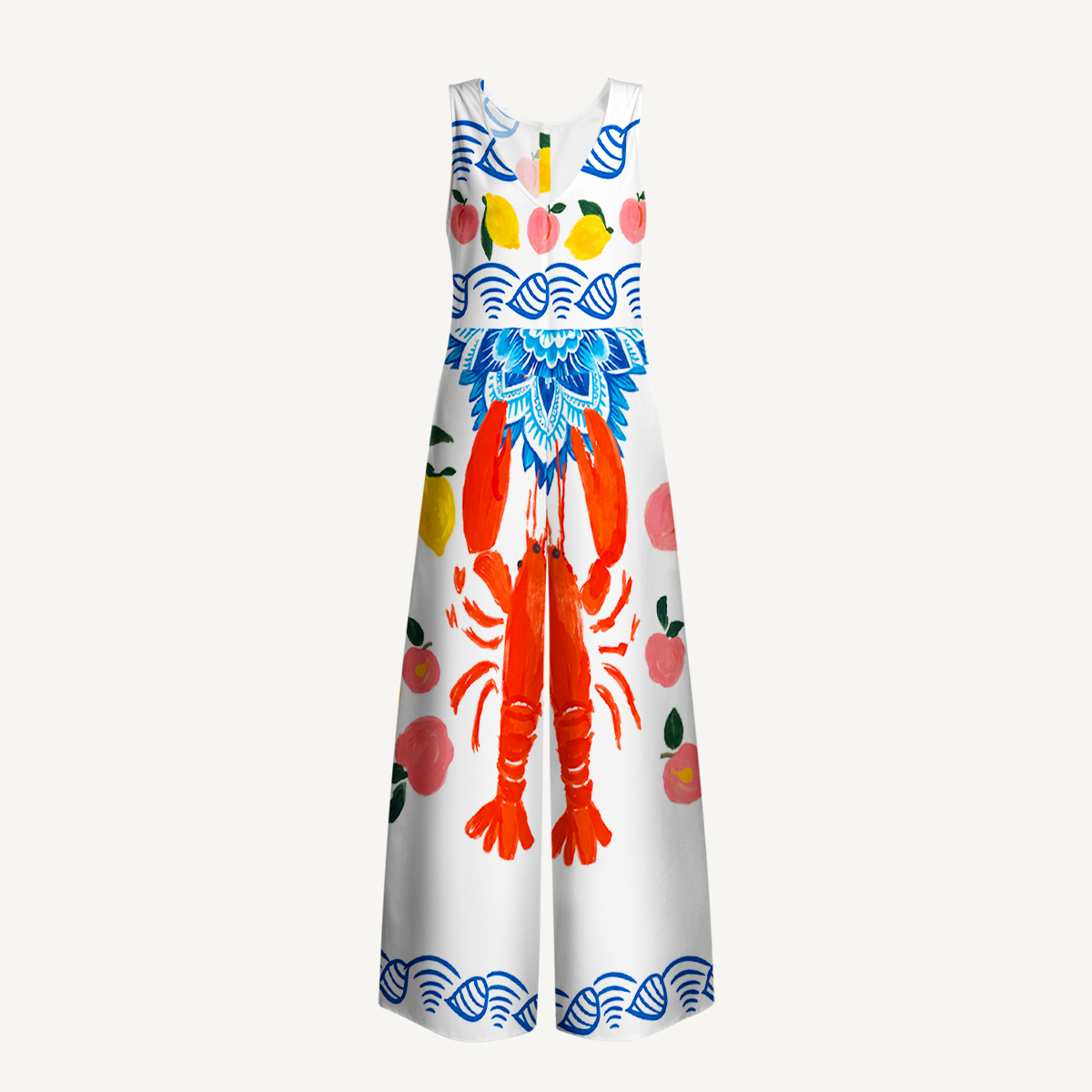 Lobster & Lemon Jumpsuit with Pockets for Women