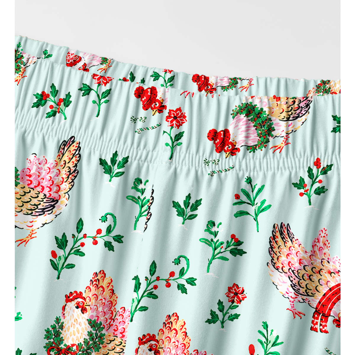 Christmas Chicken & Holly Long Sleeves Pajama Sets