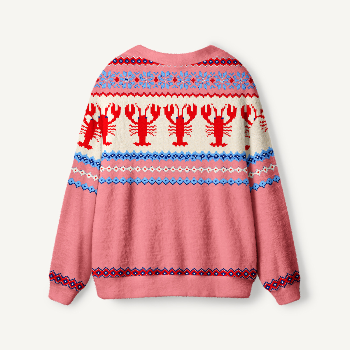Lobster Fair Isle Print Cardigan Sweaters