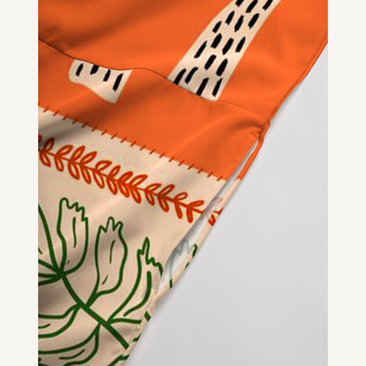 Boho Palm & Hibiscus Print Jumpsuit with Pockets for Women