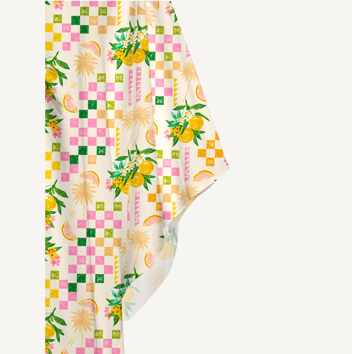 Citrus Breeze Kimono Sleeve Kaftan Dress