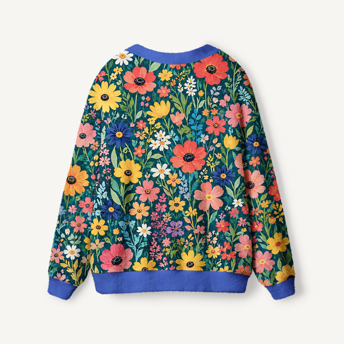 Dark Teal Wildflower Meadow Cardigan Sweaters