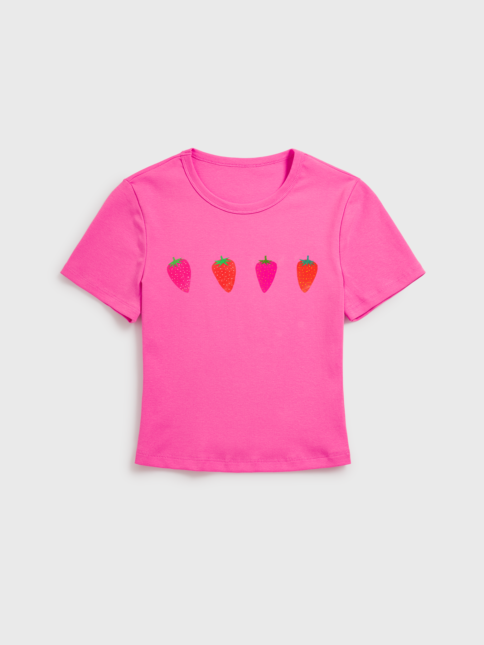 Strawberry print Baby Tee Womens