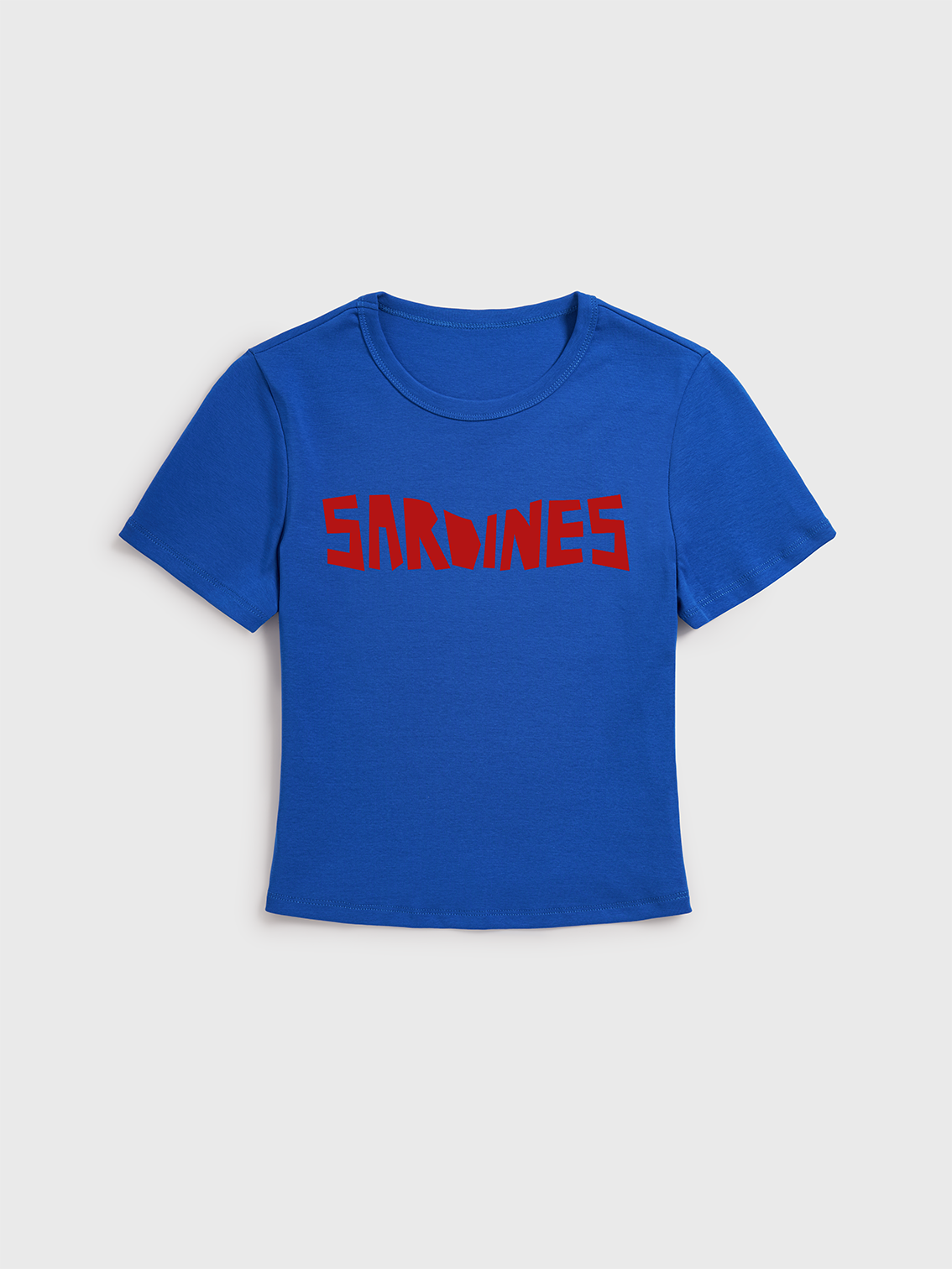 Blue Sardine & Fresh Print Crew Neck Cotton Tee