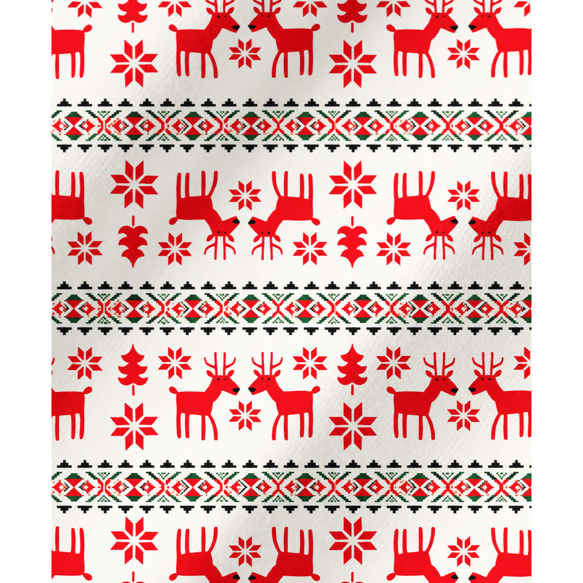 Festive Nordic Reindeer & Snowflake Long Sleeves Pajama Sets