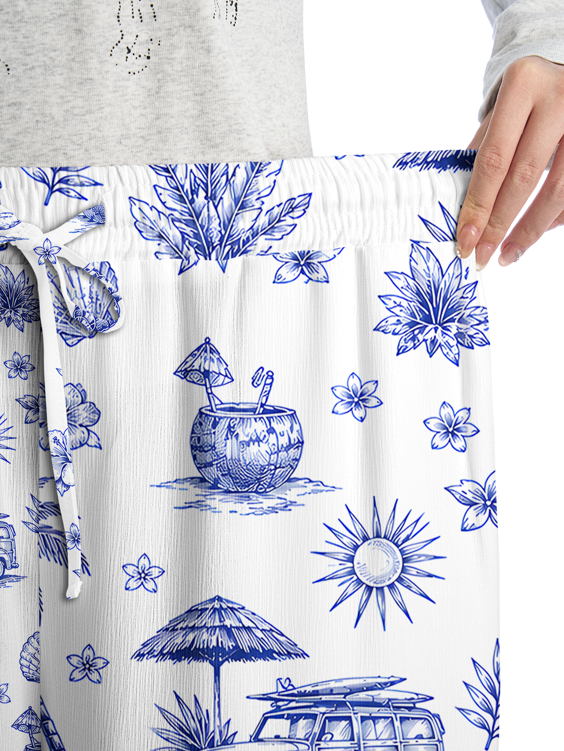 Island Holiday Toile Summer Trousers