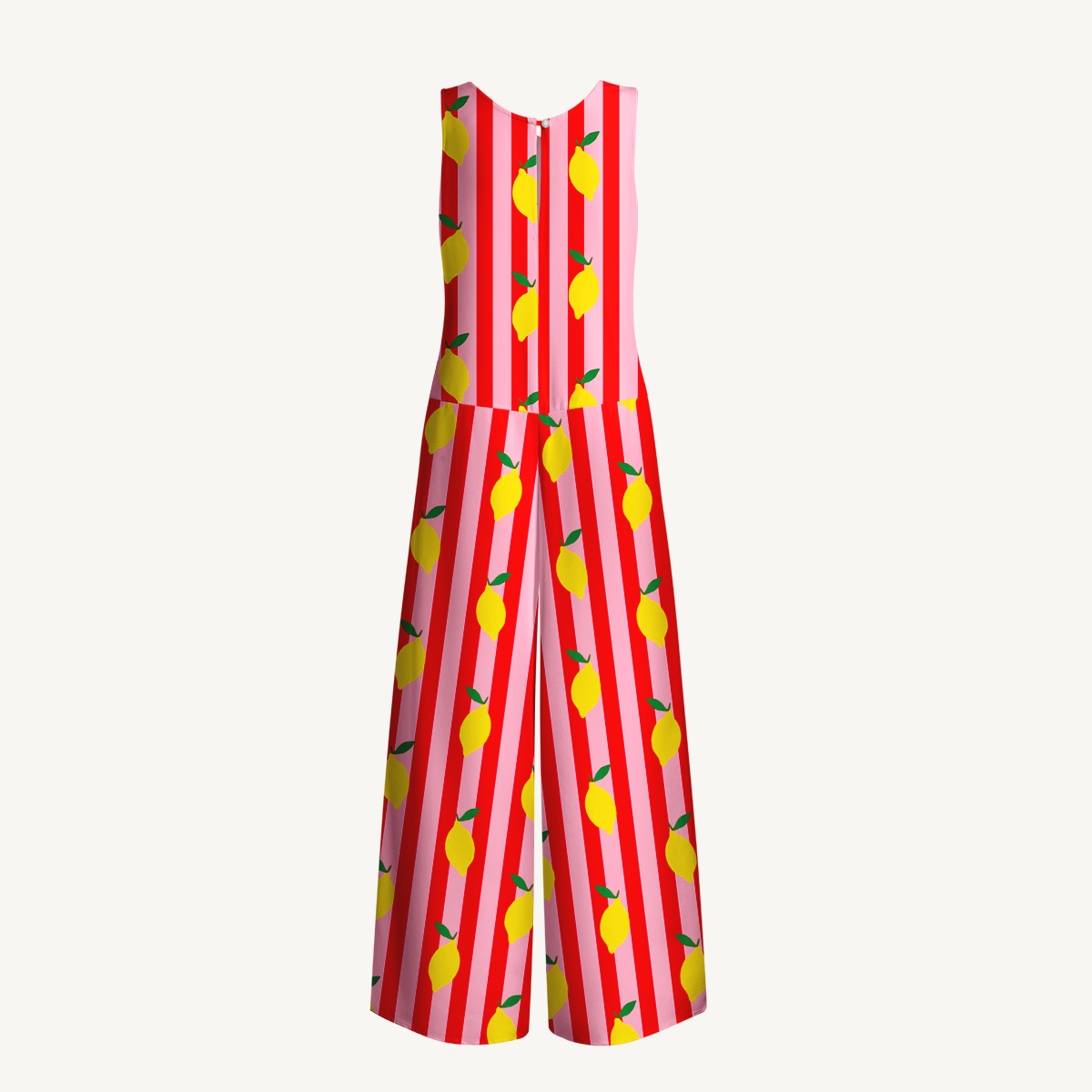 Citrus Stripe Jumpsuit with Pockets for Women
