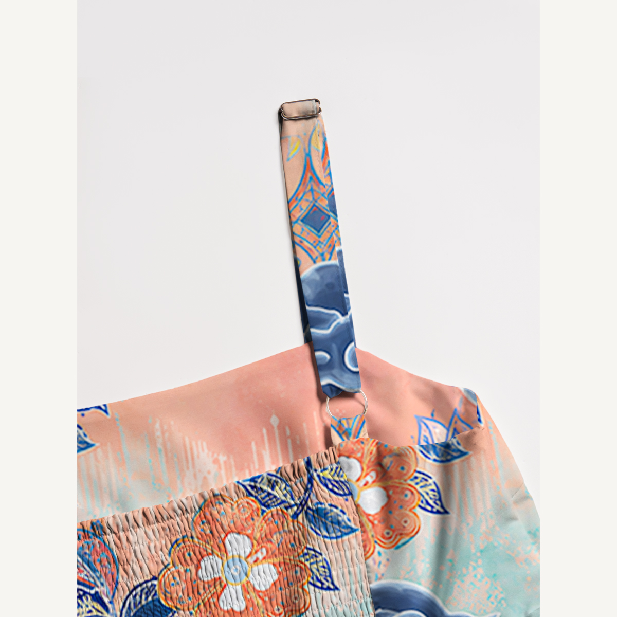 Boho Botanical Print Strap Maxi Dress With Pockets