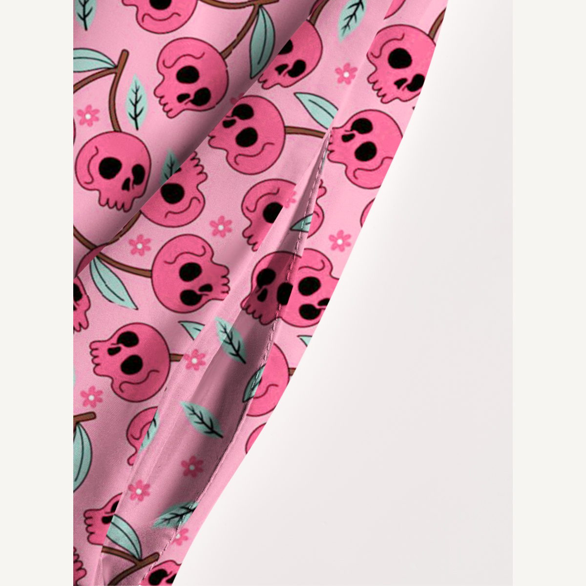 Pink Skull Blossom Halloween Strap Maxi Dress With Pockets