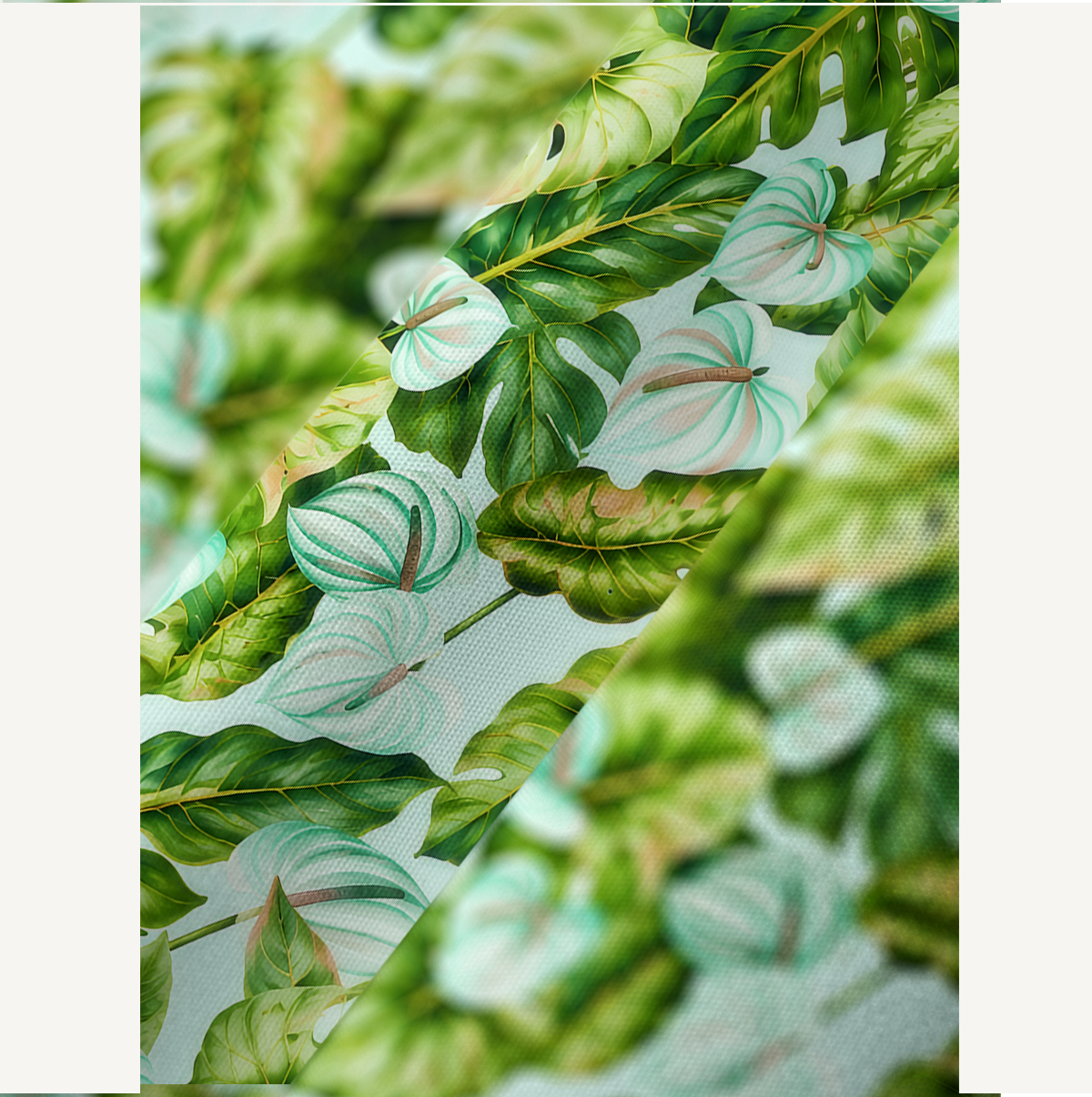 Tropical Rainforest Green Leaves Kimono Sleeve Kaftan Dress