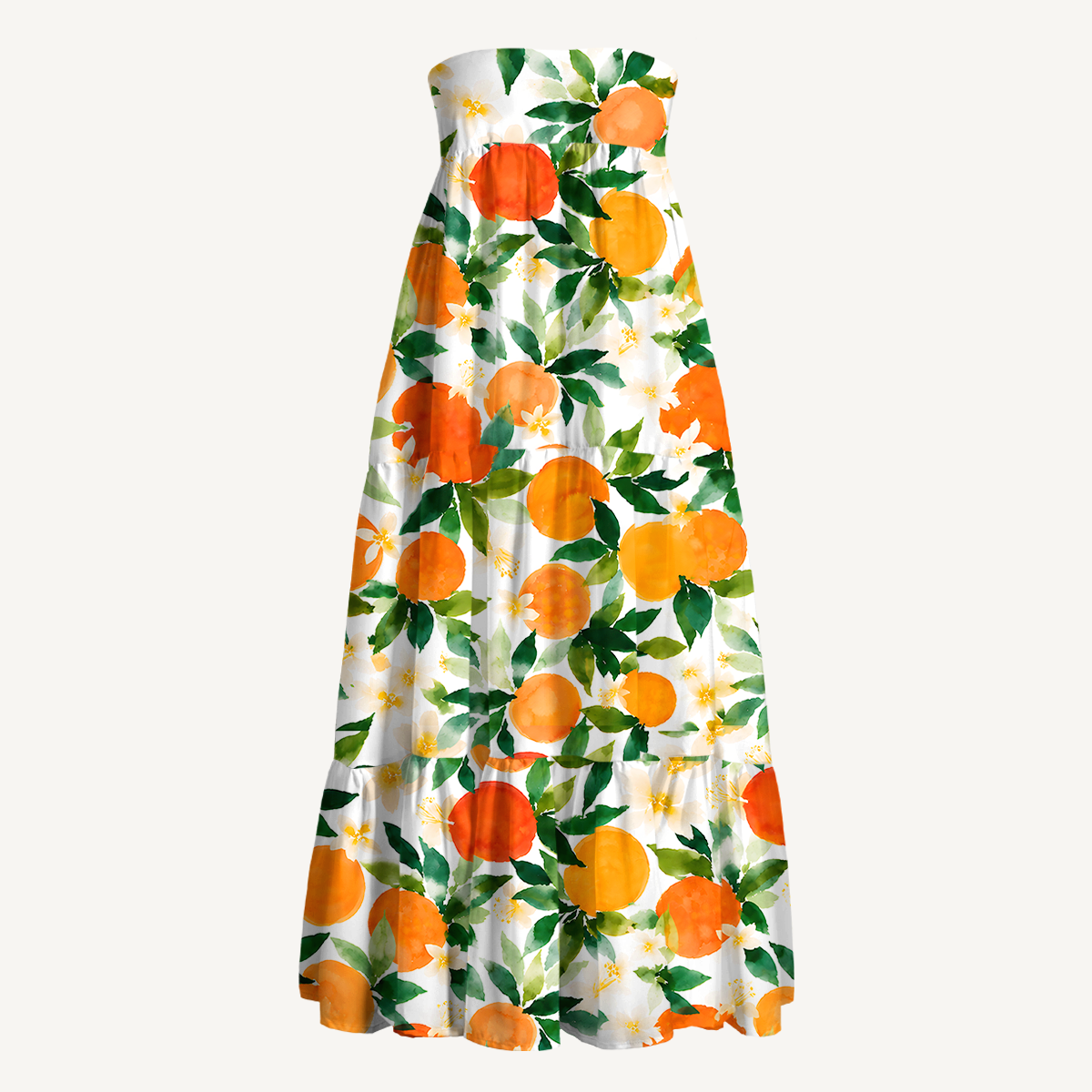 Citrus Grove Blossoms Summer Maxi Skirt