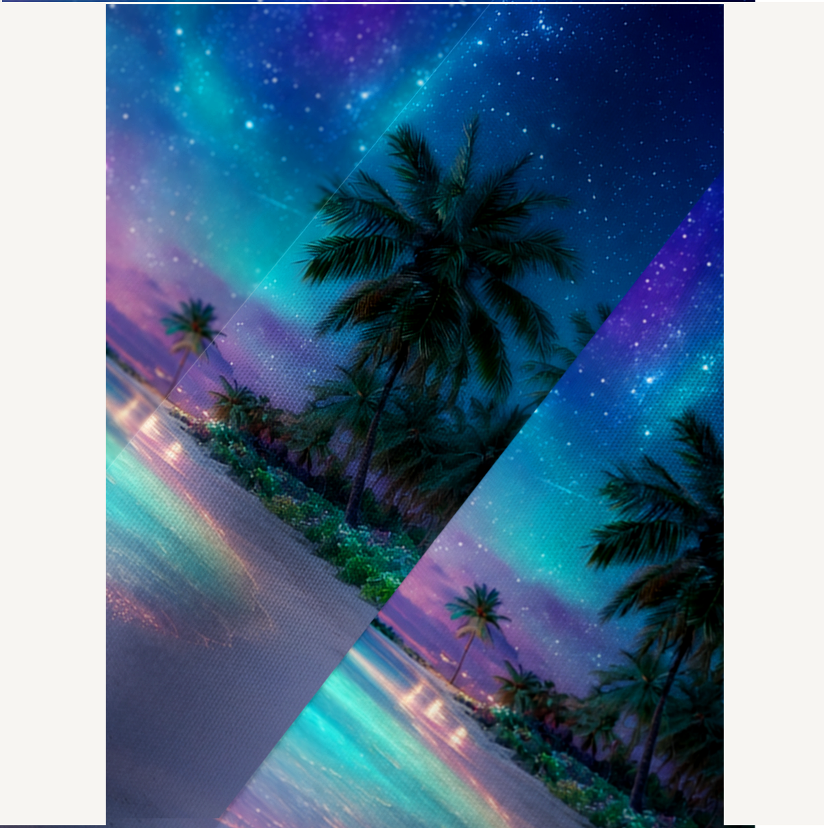 Starlit Tropical Lagoon Kimono Sleeve Kaftan Dress