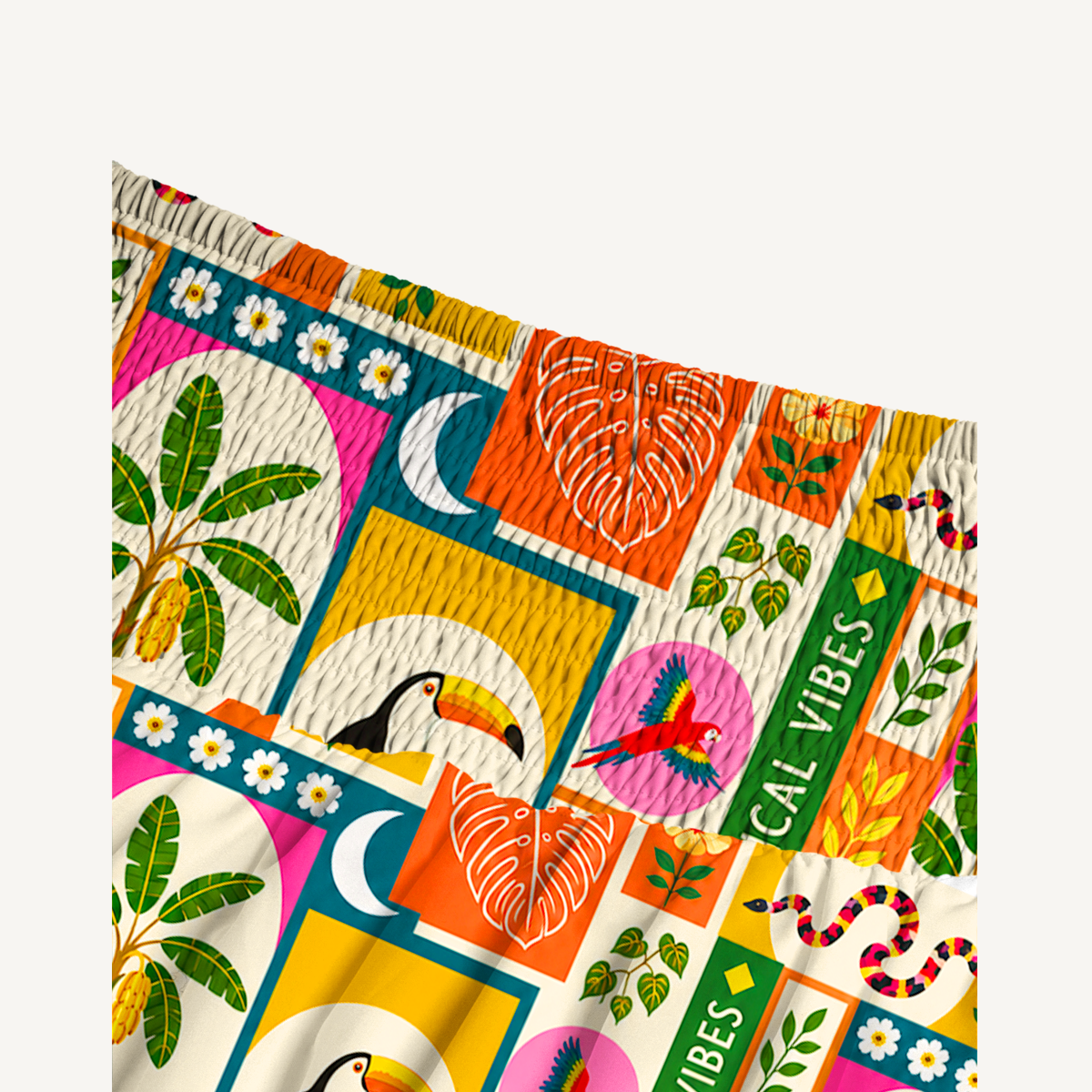 Tropical Patchwork Maxi Skirt & Strapless Dress  