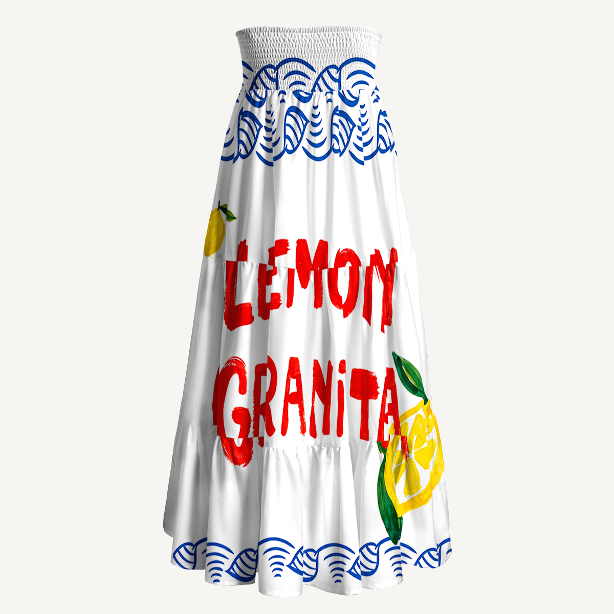 Lobster & Lemon Maxi Skirt & Strapless Dress  