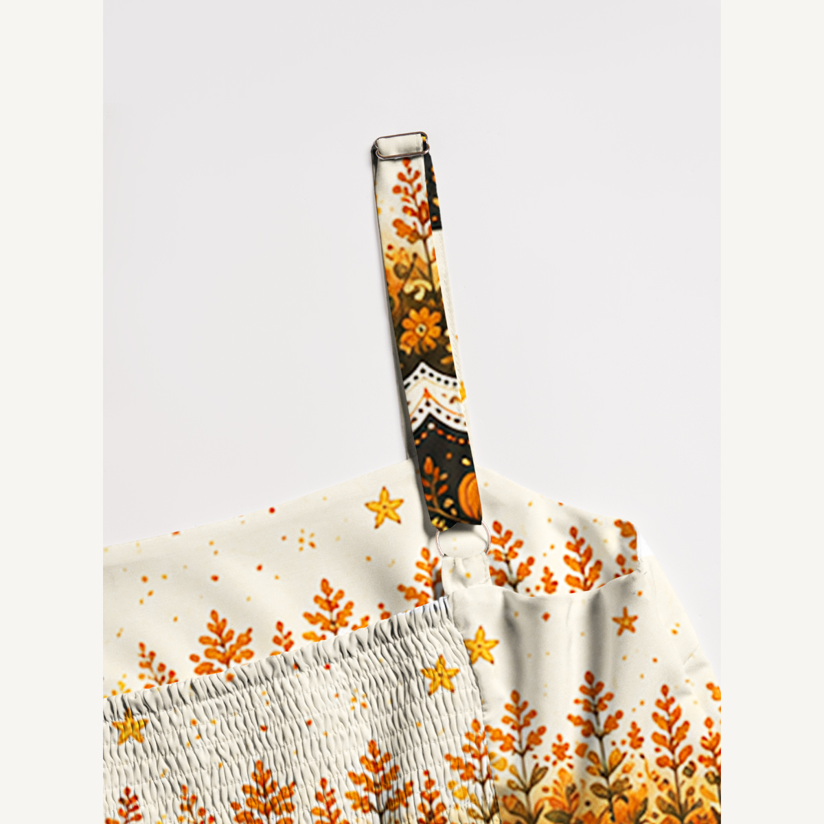 Autumn Ghost Pumpkin Forest Strap Maxi Dress With Pockets
