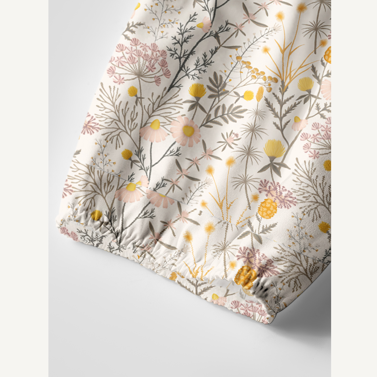 Yellow Wildflower Meadow Print Long Sleeve Mini Dress
