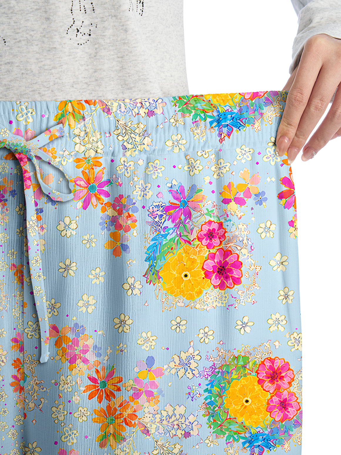Sky Garden Blossoms Pants For Women With Pockets
