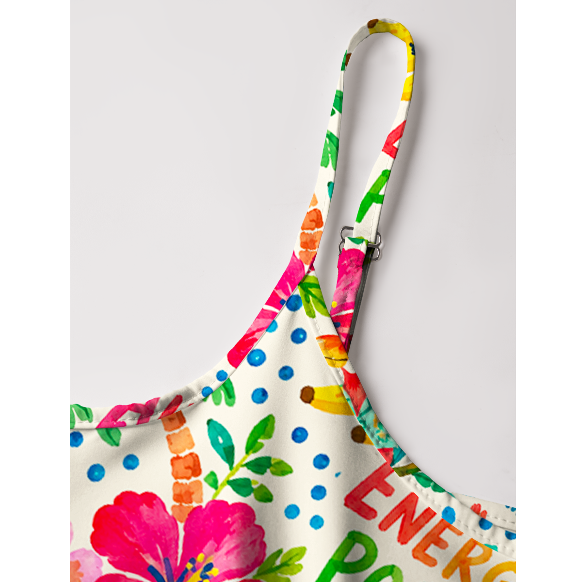Rainbow Escape Print Spaghetti Strap Mini Dress