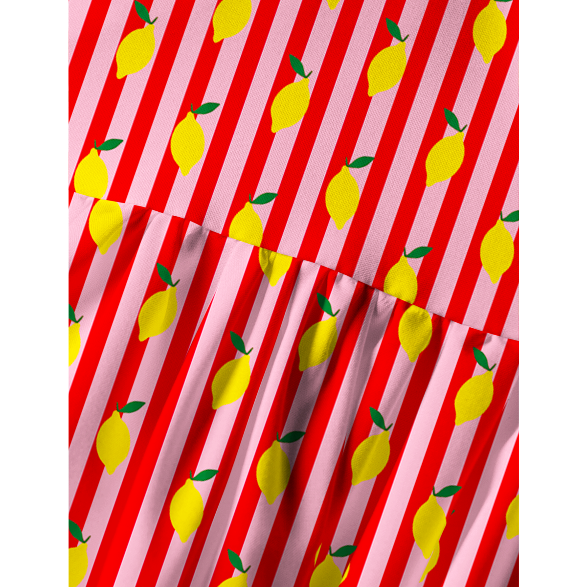 Citrus Stripe Print Spaghetti Strap Mini Dress