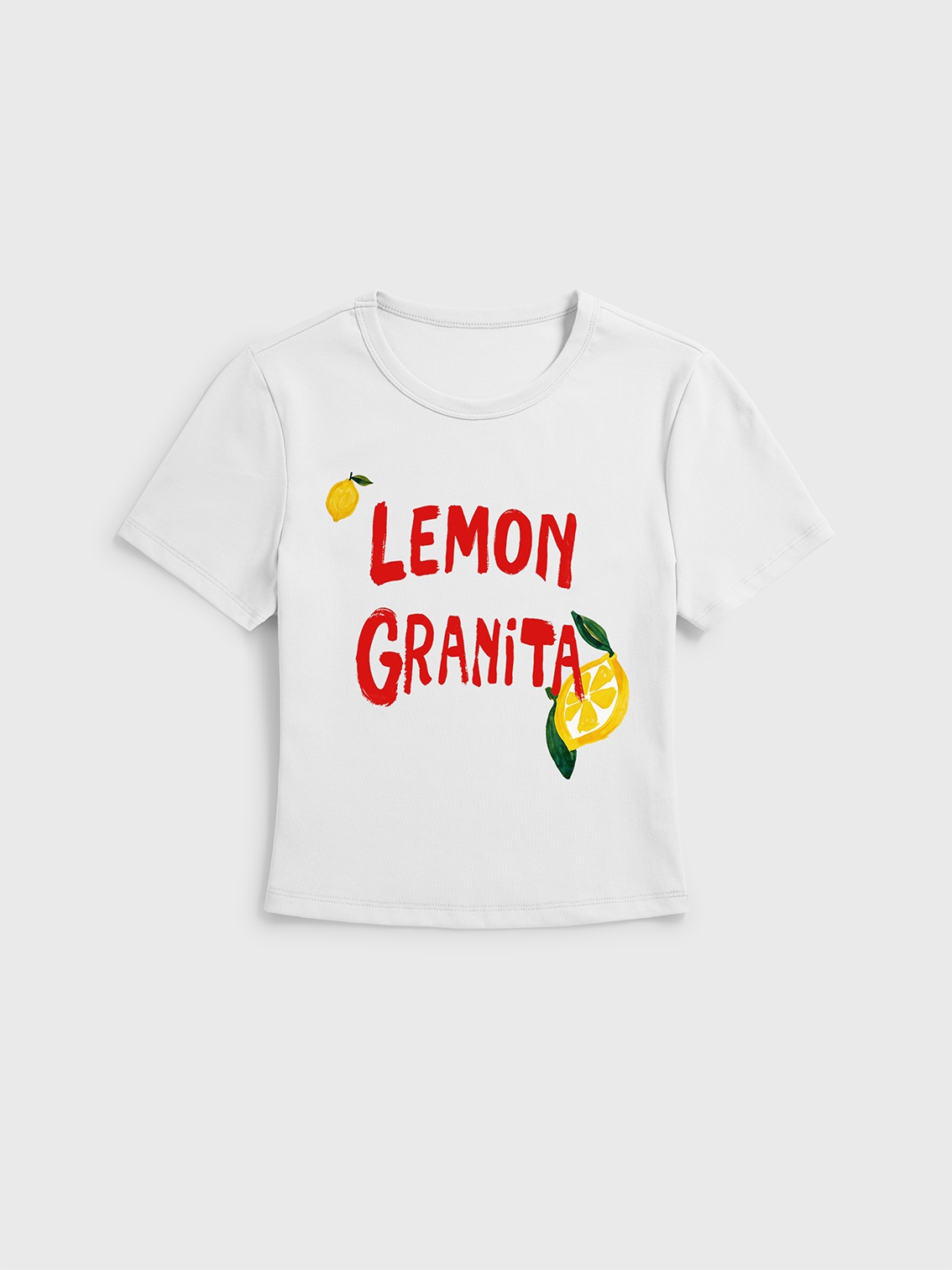 Lobster & Lemon Print Crew Neck Cotton Tee