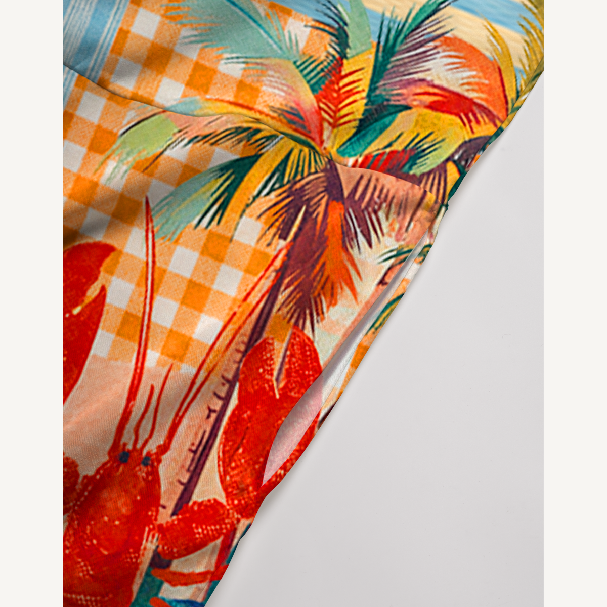 Tropical Lobster Patchwork Jumpsuit with Pockets for Women