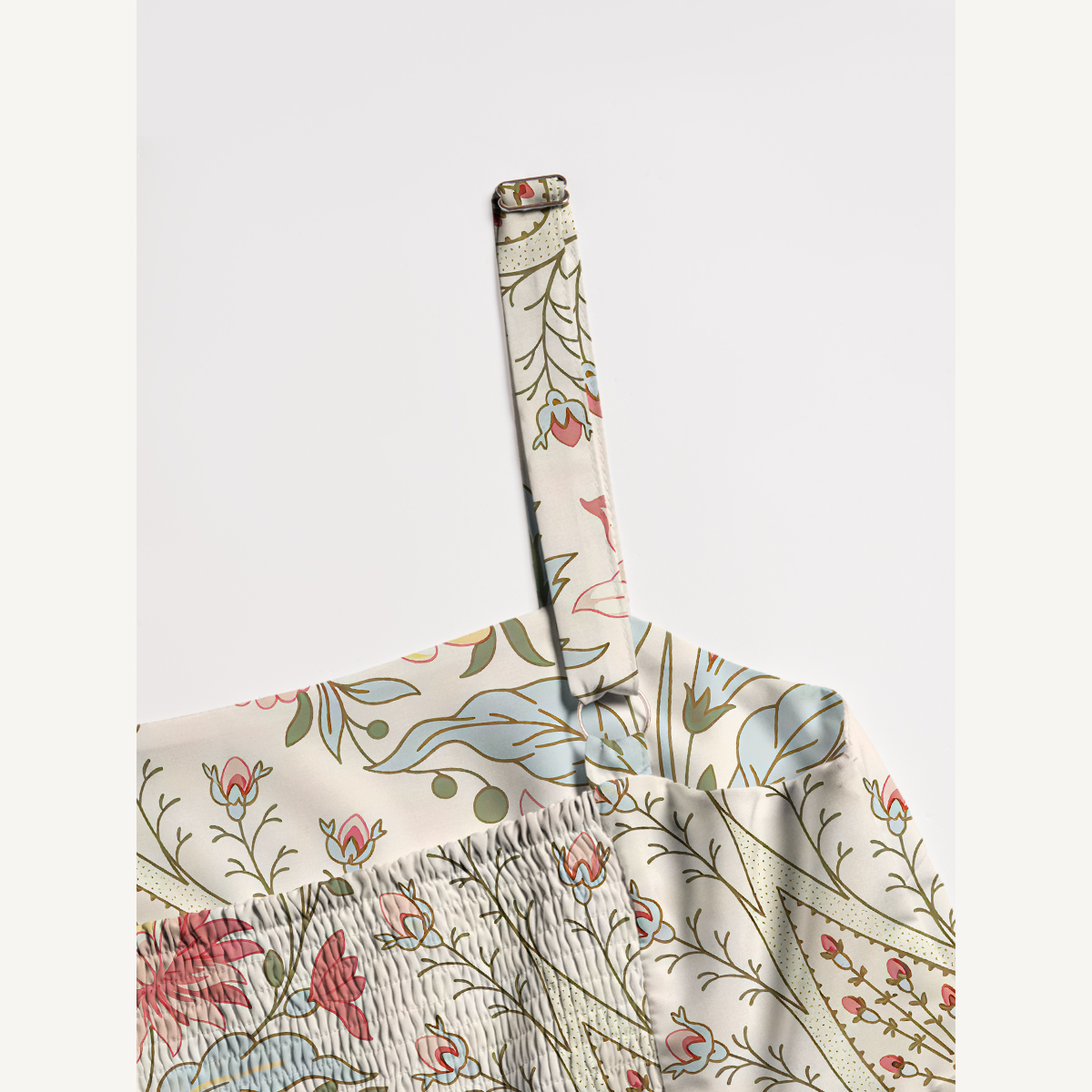 Floral Garden Botanical Design Strap Maxi Dress With Pockets