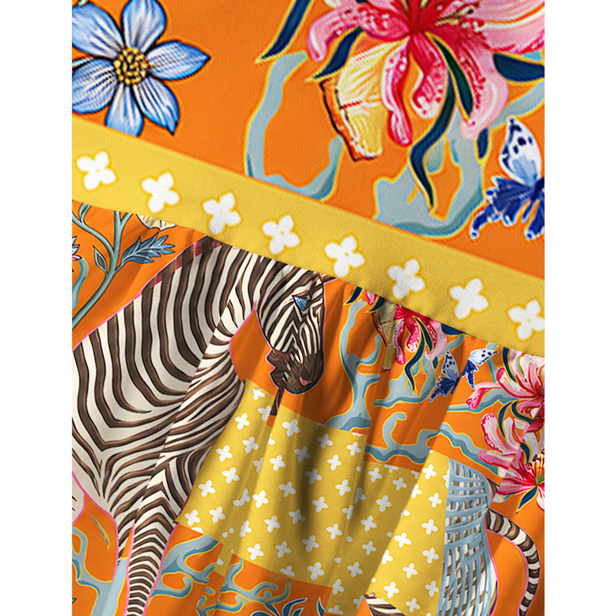 Tropical Zebra Print Mini Dress For Women