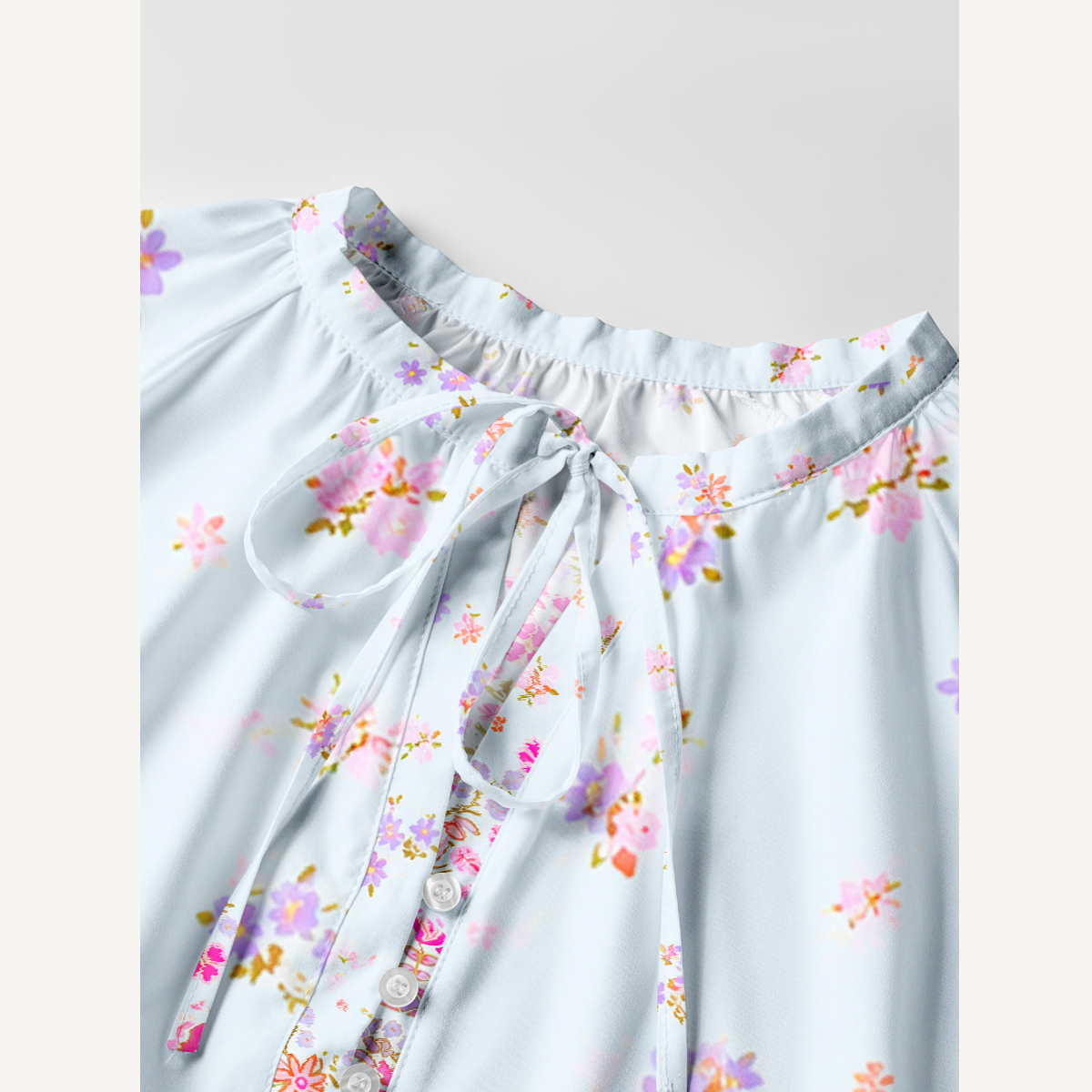 Pink Petal Cascade Long Sleeve Mini Dress