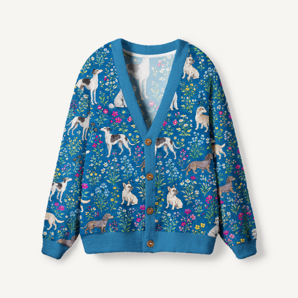 Dogs & Wildflowers Cardigan Sweaters