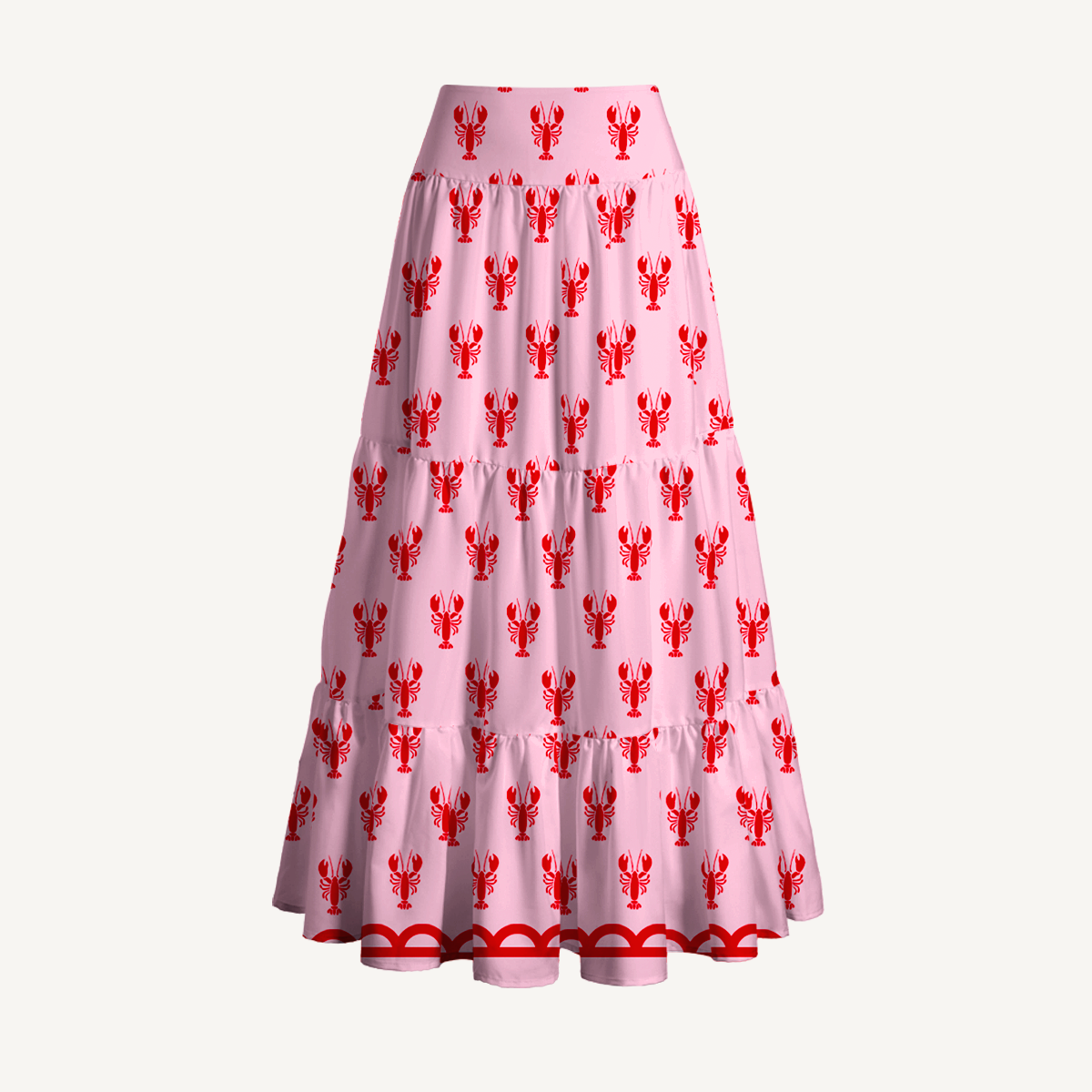Retro Sun & Palm Maxi Skirt & Strapless Dress