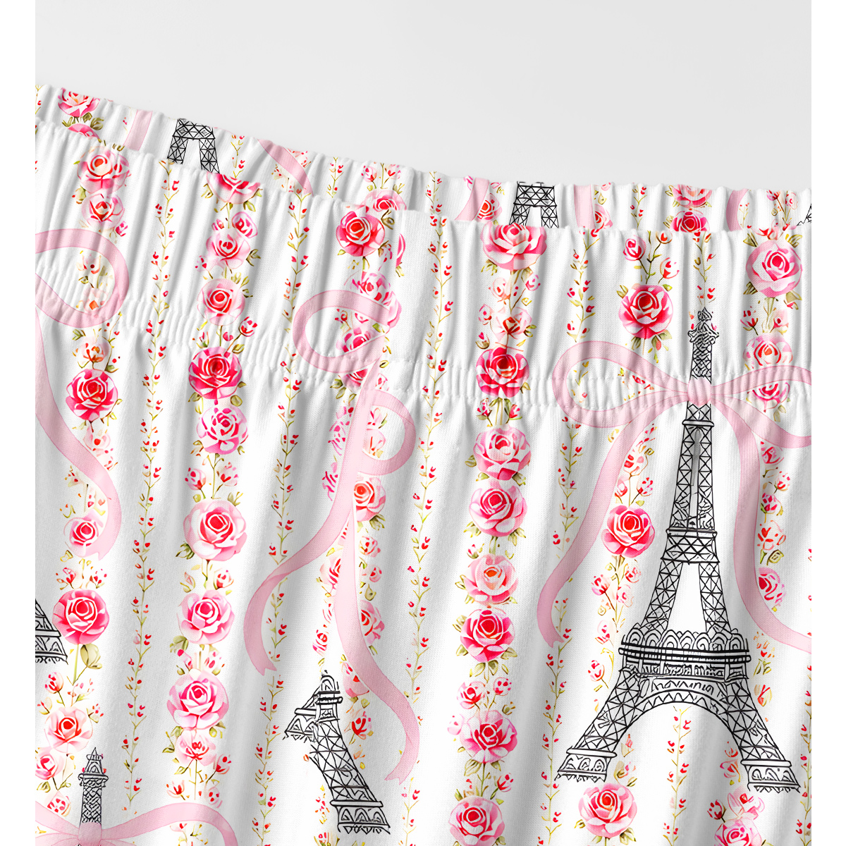 Parisian Rose & Ribbon Tower Long Sleeves Pajama Sets