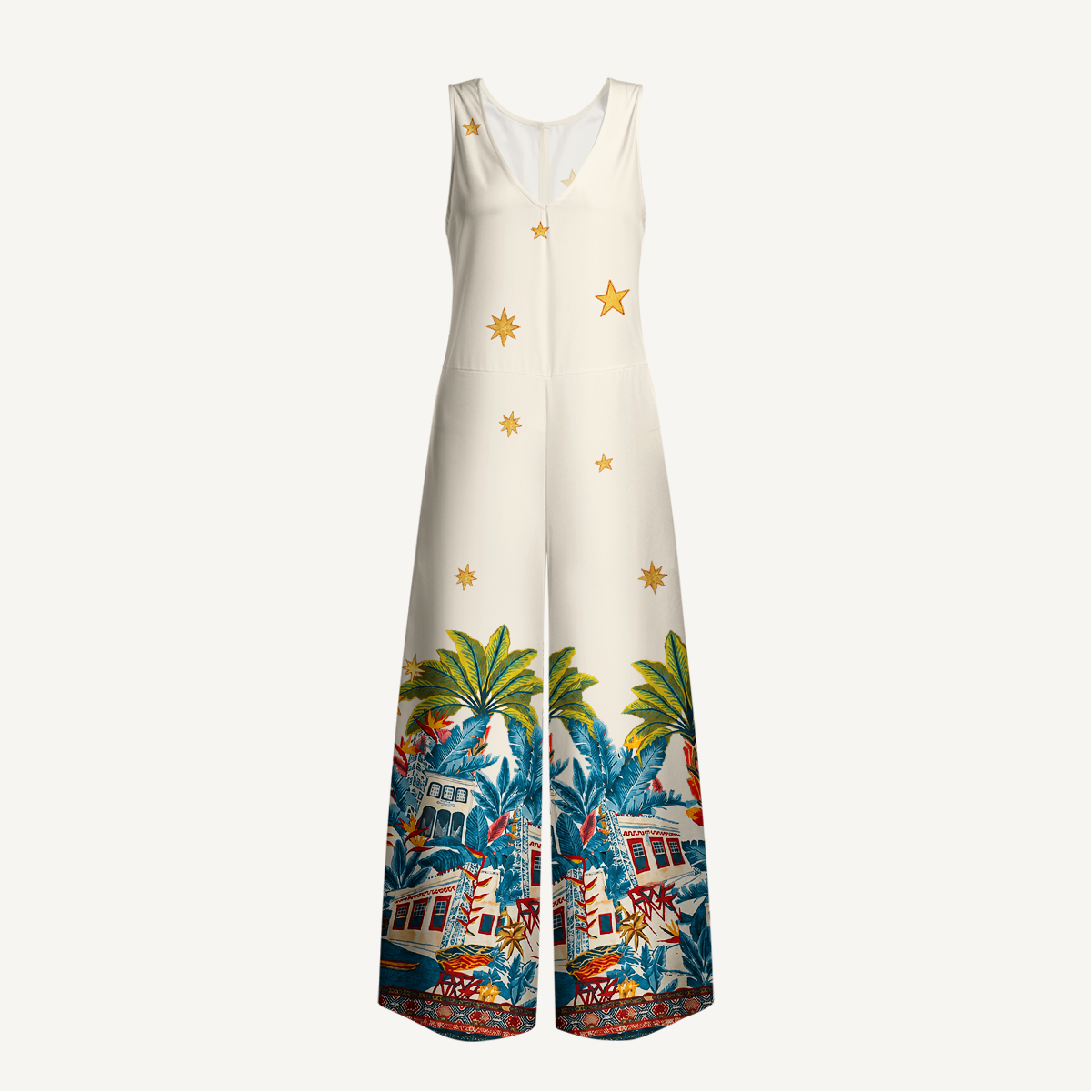 Retro Sun & Palm Maxi Skirt & Strapless Dress