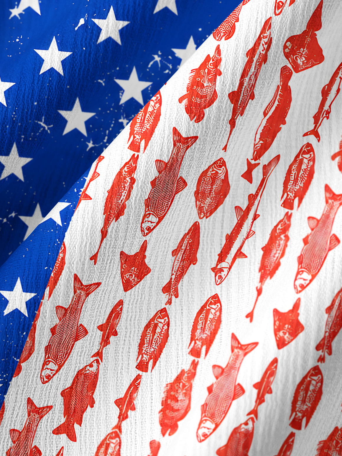 American Flag Fish Pattern Summer Trousers