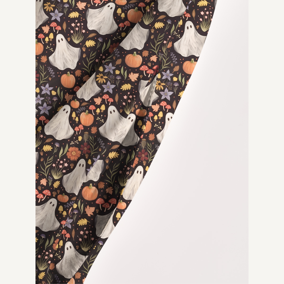 Midnight Pumpkin Ghost Garden Halloween Strap Maxi Dress With Pockets