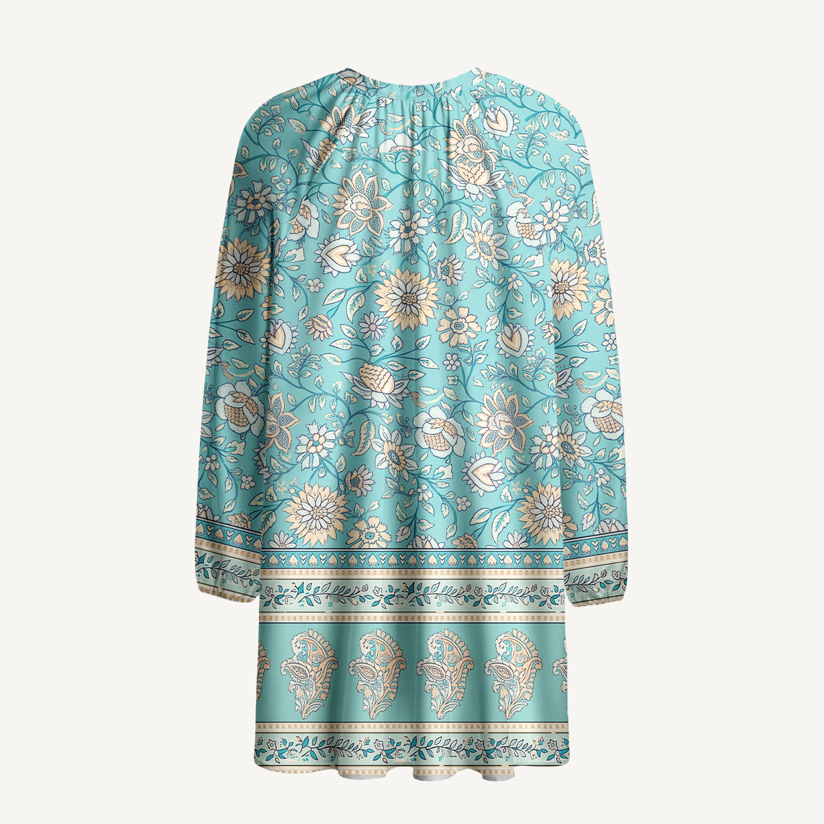 Turquoise Garden Paisley Womens Mini Dress