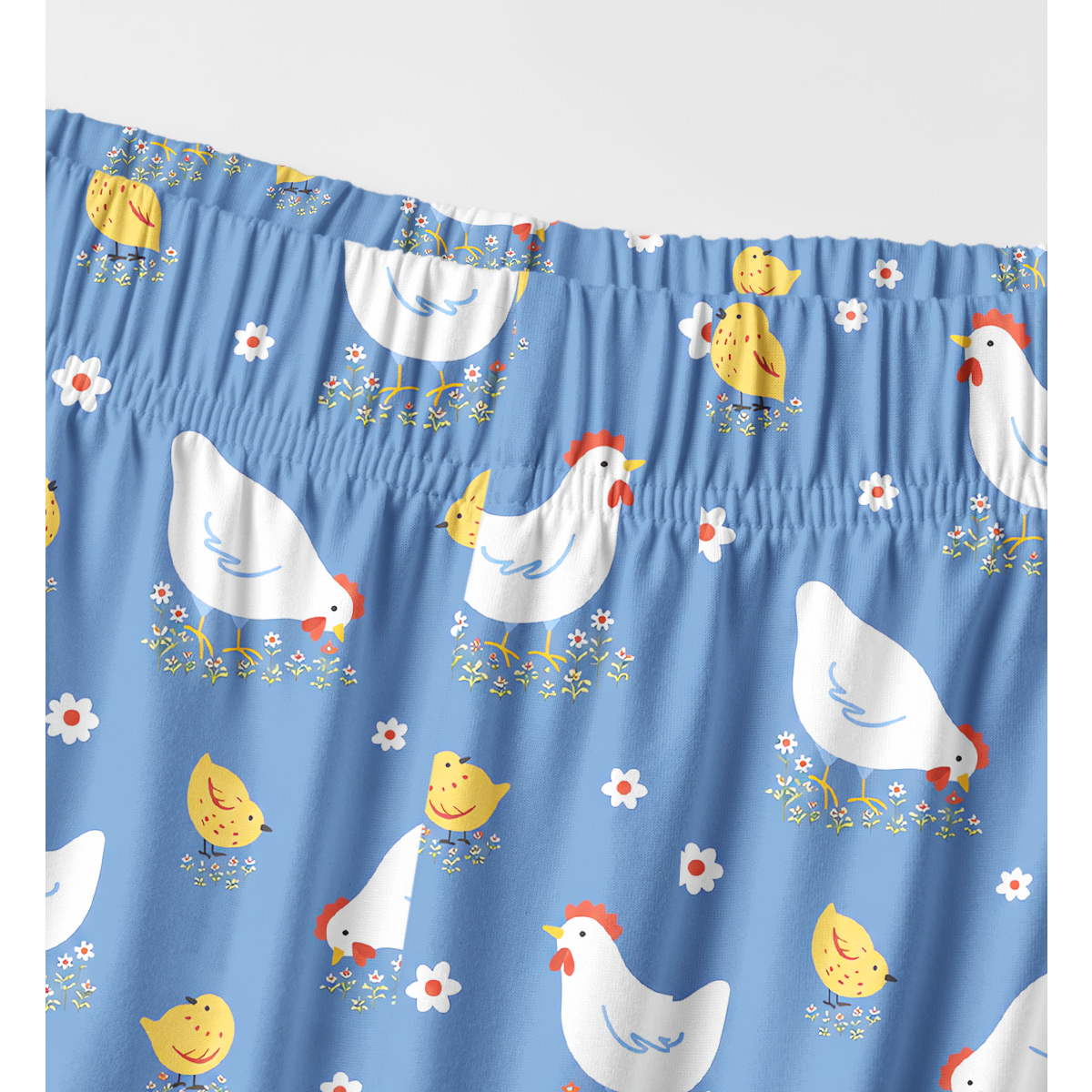 Cheerful Country Hen & Chick Floral Long Sleeves Pajama Sets