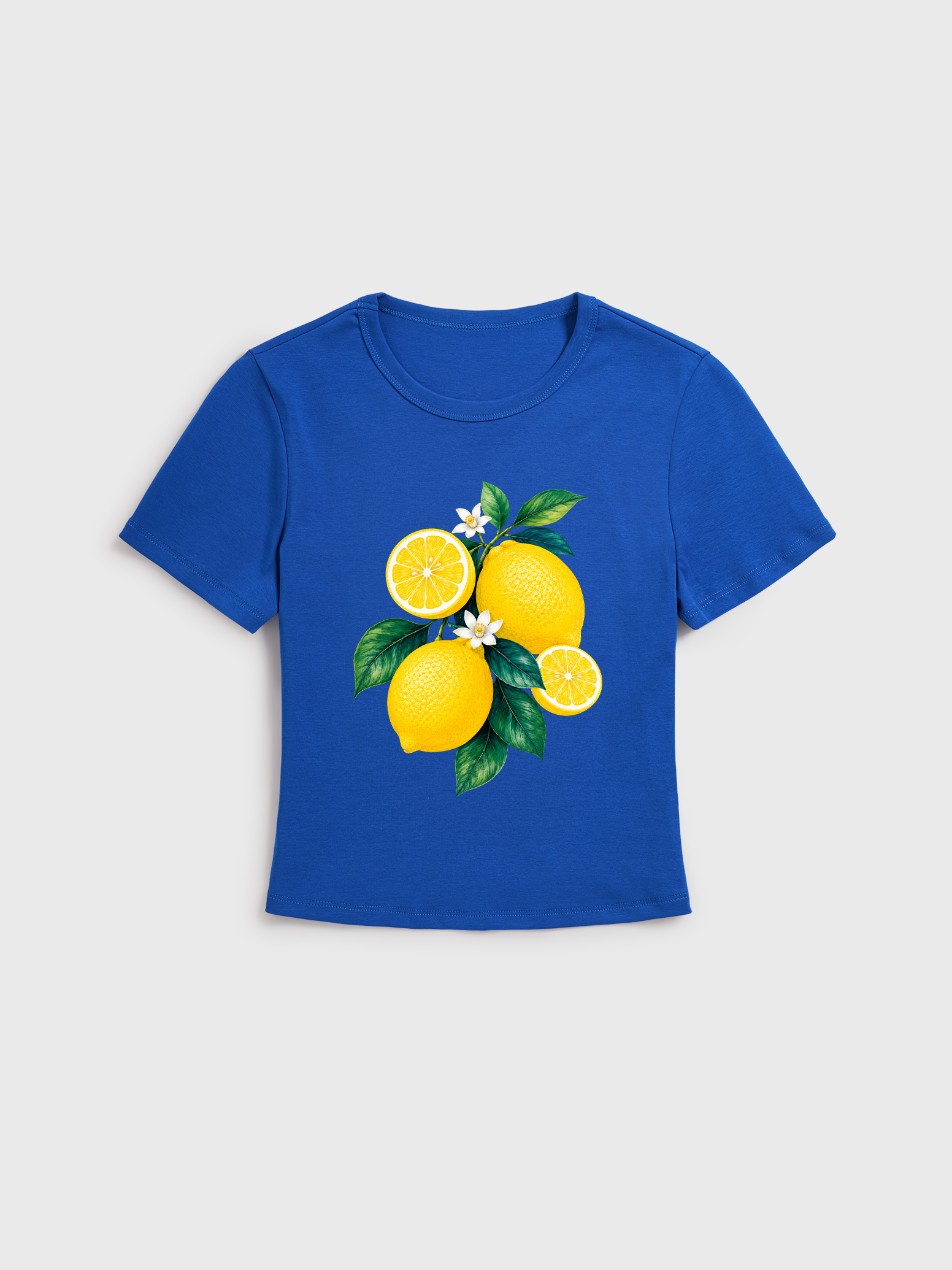 Mediterranean-style tiles with lemon patterns Baby Tee Womens