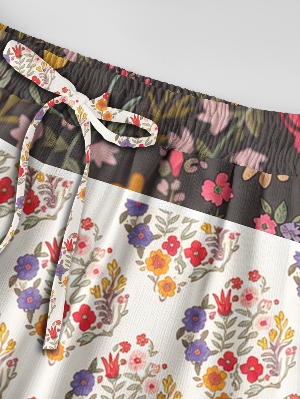Autumn Posy Lattice Pants For Women With Pockets