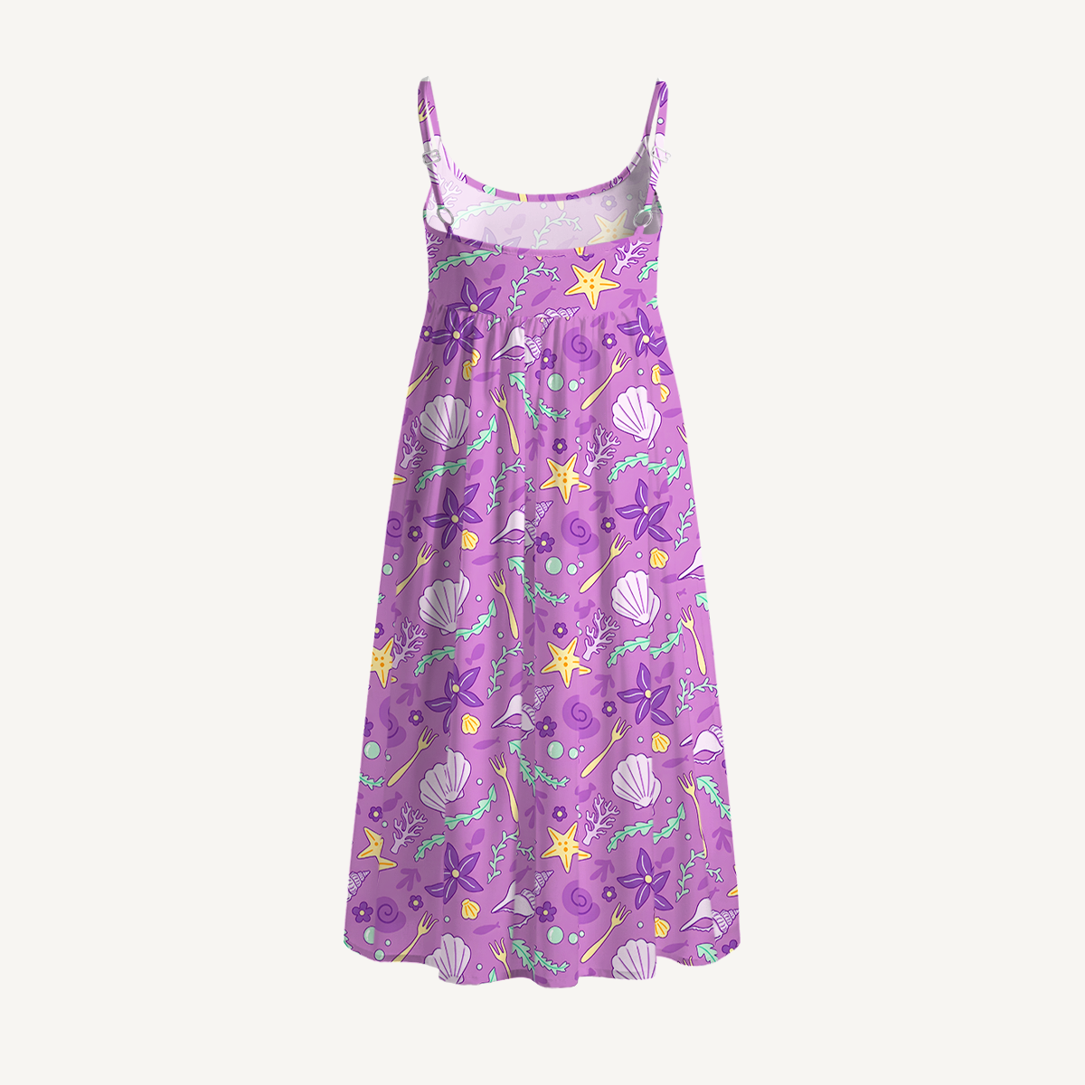 Whimsical Underwater Seashell Garden Print Mini Dress For Women