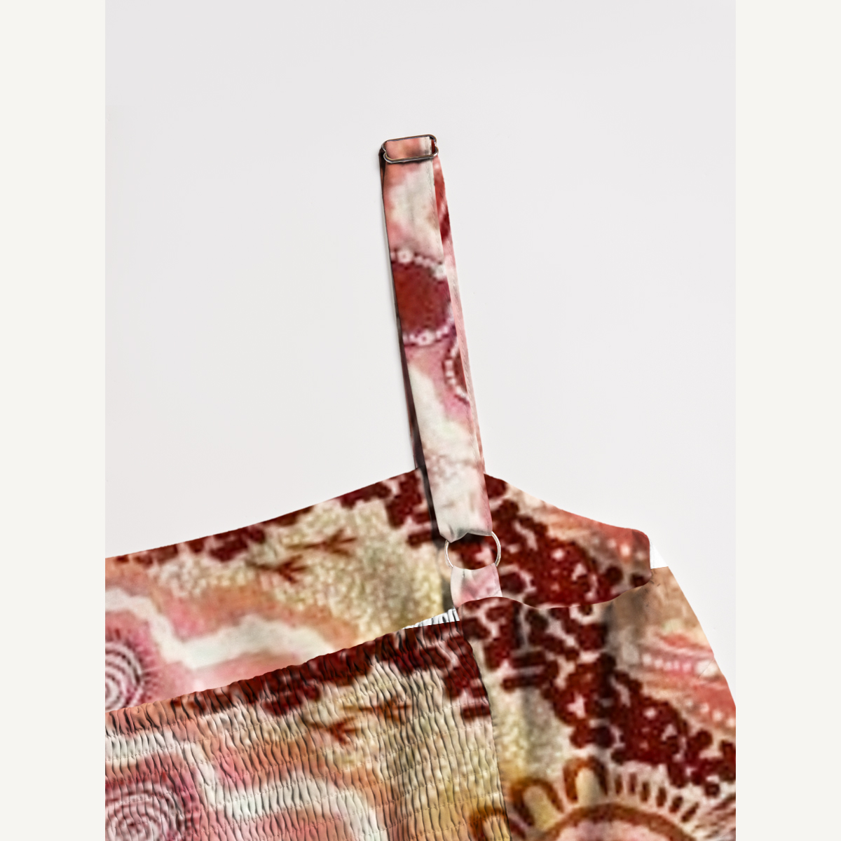 Boho Pink Tribal Sun Floral Print Strap Maxi Dress With Pockets