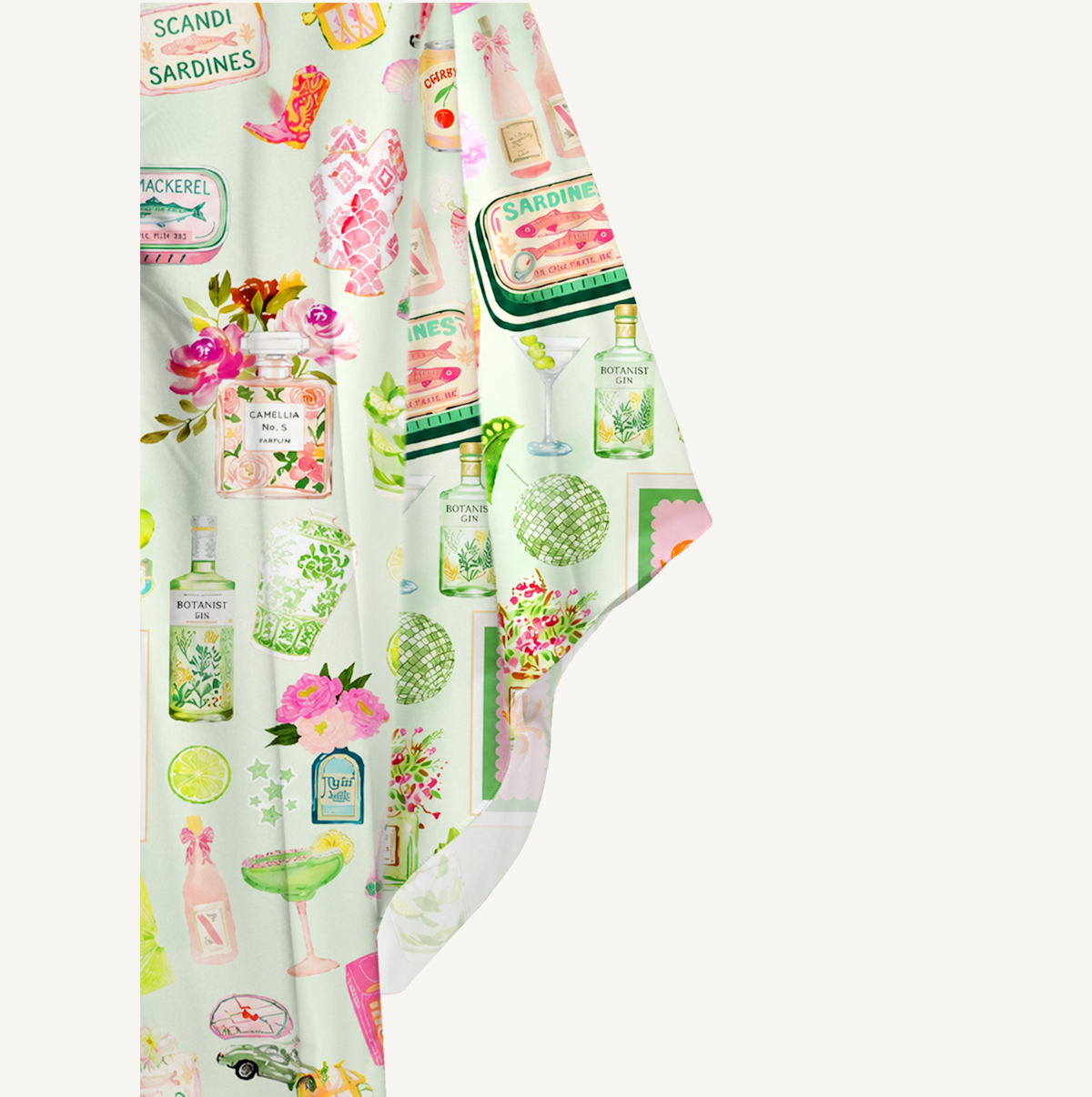 Scandi Summer Picnic Kimono Sleeve Kaftan Dress