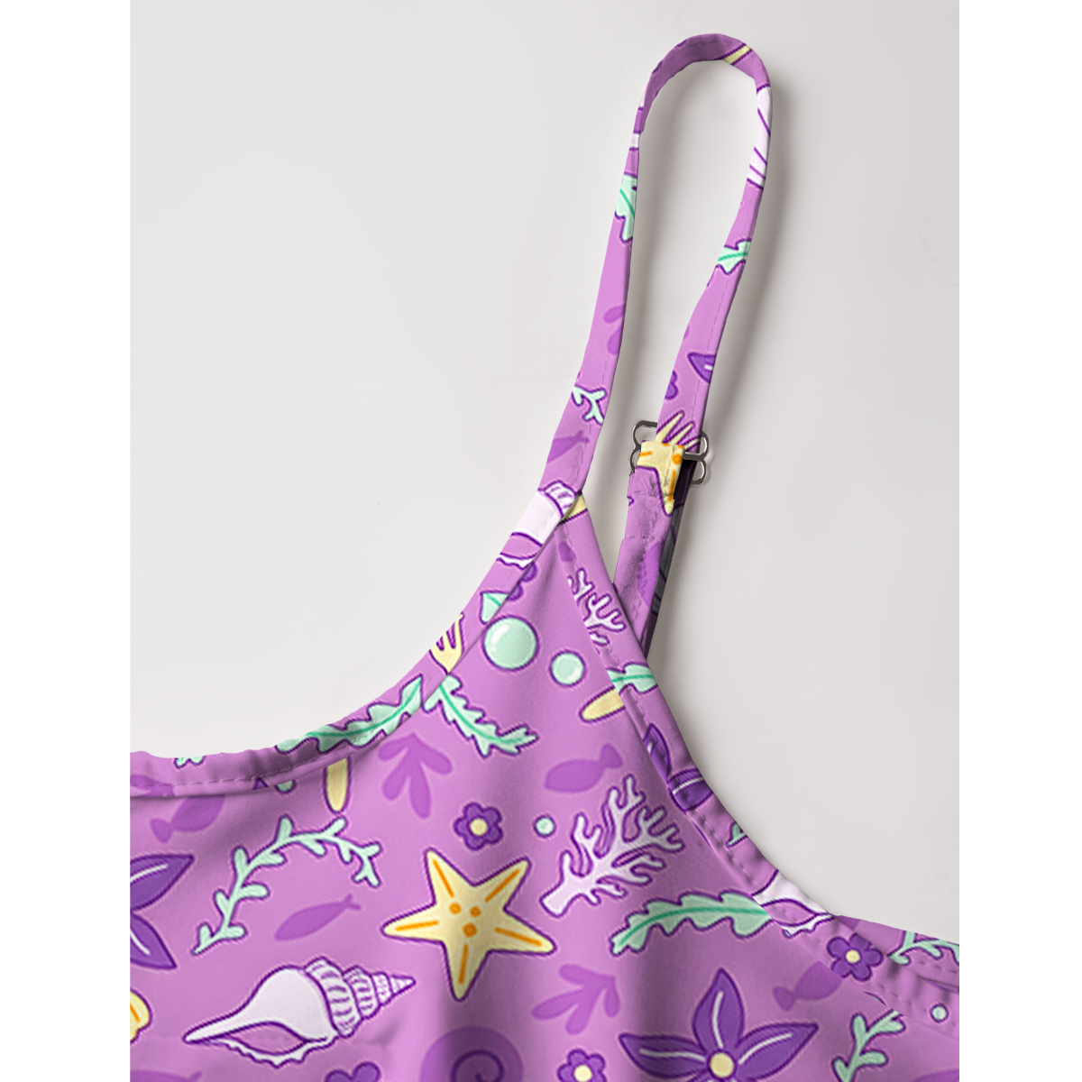 Whimsical Underwater Seashell Garden Print Mini Dress For Women