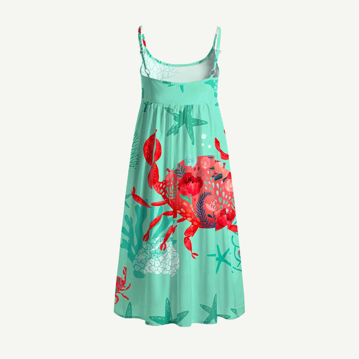 Floral Crab Spaghetti Strap Mini Dress