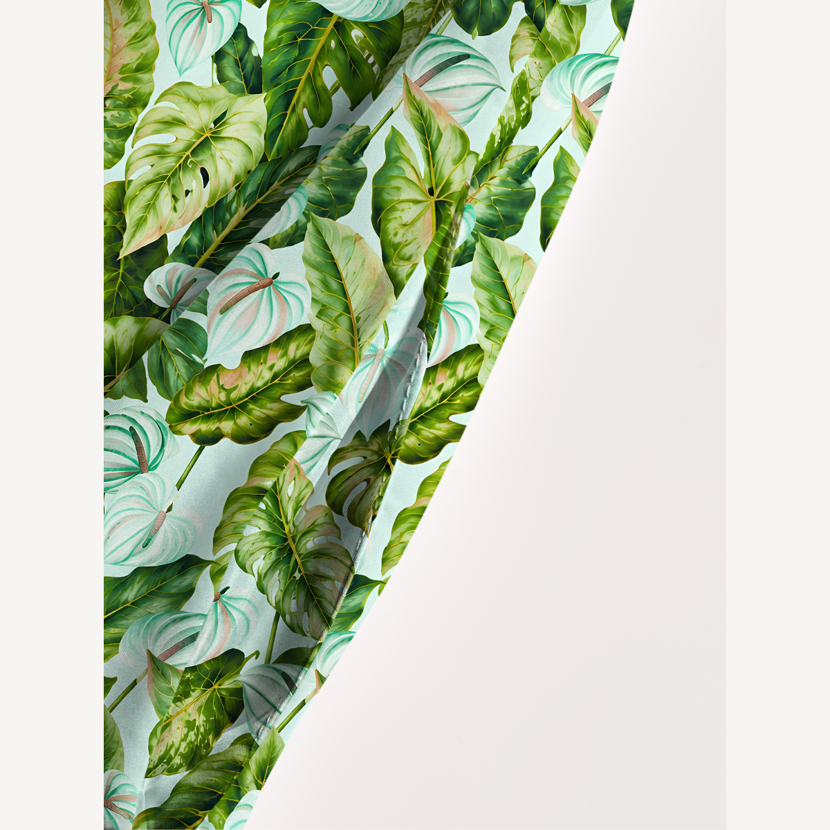Tropical Rainforest Green Leaves Wide Straps Maxi Dress With Pockets