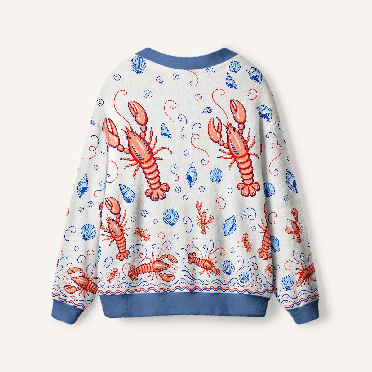 Lobster Shell Print Cardigan Sweaters