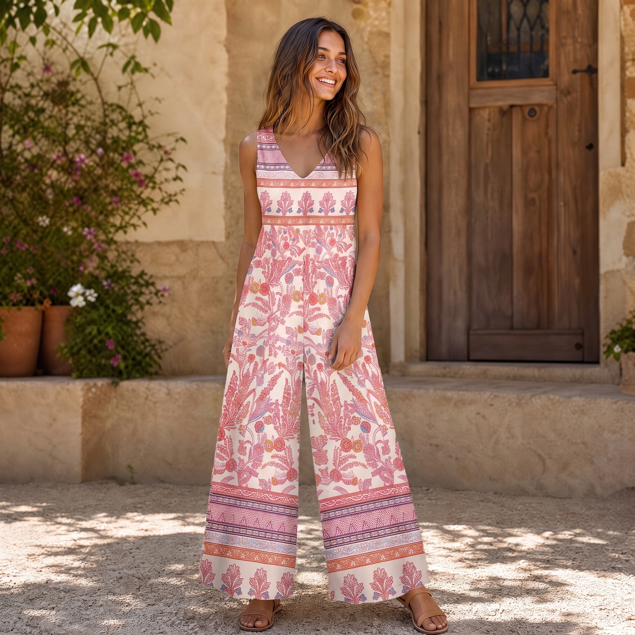 Rosewood Vintage Garden Womens Jumpsuit With Pockets