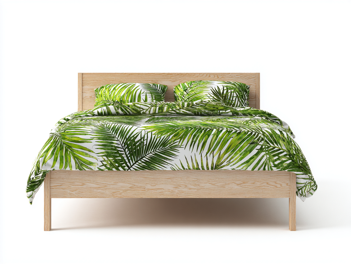 Lit double bois avec revêtement imprimé 200x160x100 cm multicolore adapté pour chambre design moderne-Rivoconest