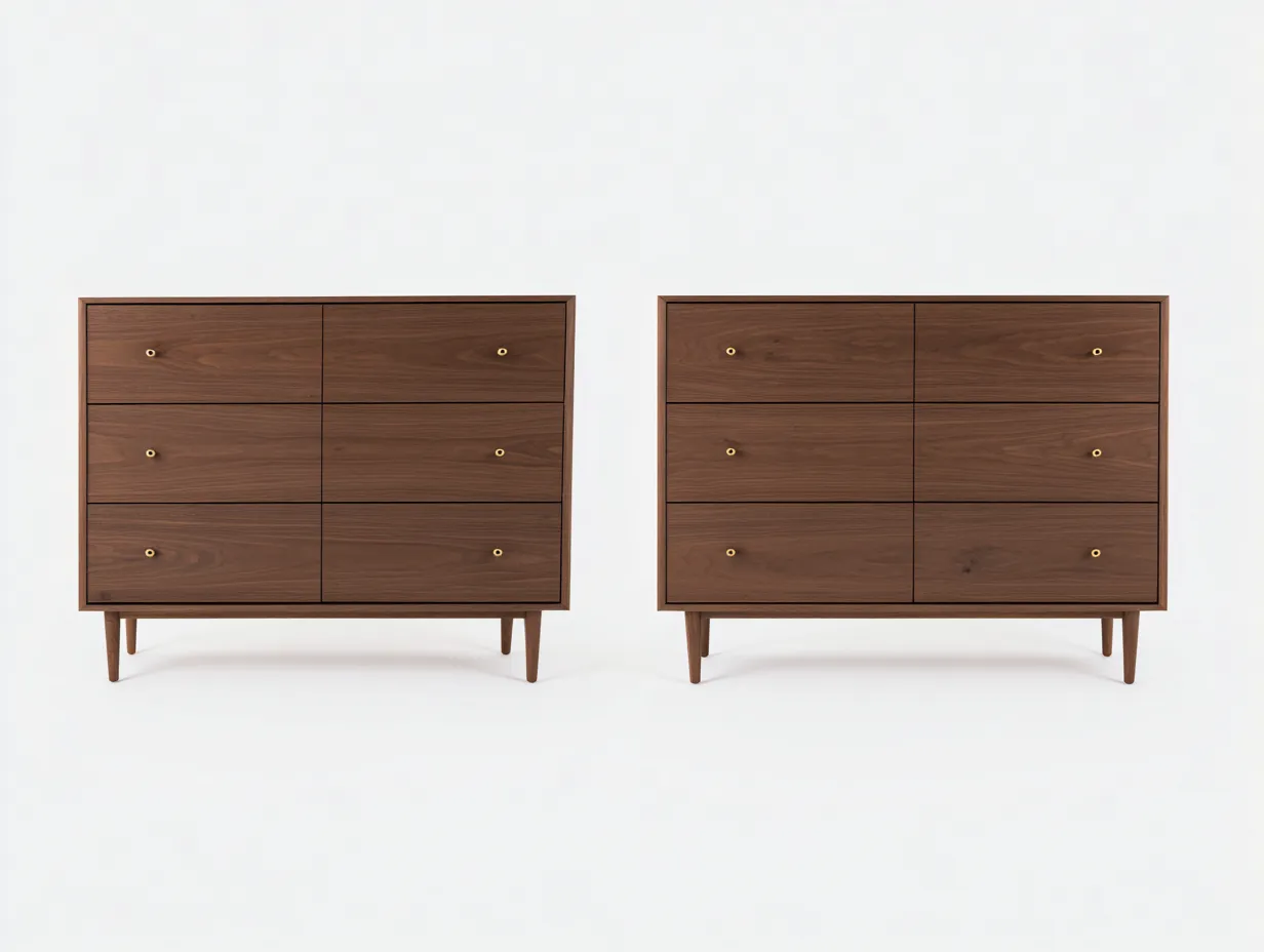 Table de chevet en bois avec tiroirs 60x40x65 cm - marron - adapté à la chambre - style moderne-Rivoconest